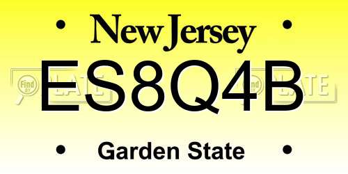 ES8Q4B New Jersey License Plate