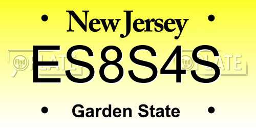 ES8S4S New Jersey License Plate