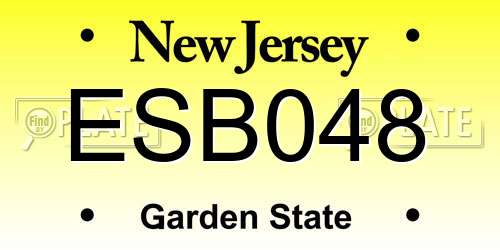 ESB048 New Jersey License Plate