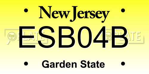 ESB04B New Jersey License Plate