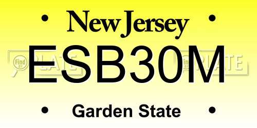 ESB30M New Jersey License Plate
