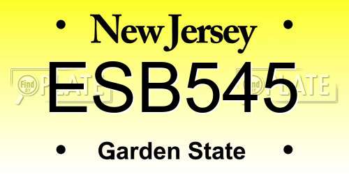 ESB545 New Jersey License Plate