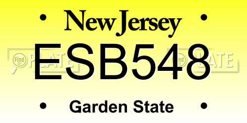 ESB548 New Jersey License Plate
