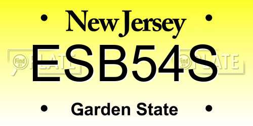 ESB54S New Jersey License Plate
