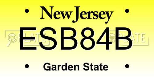 ESB84B New Jersey License Plate