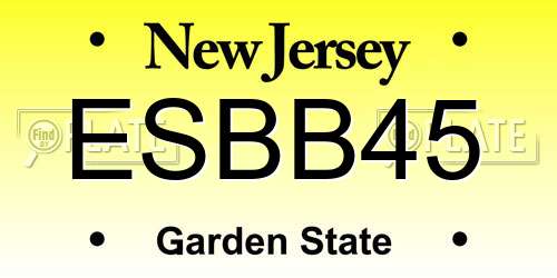 ESBB45 New Jersey License Plate
