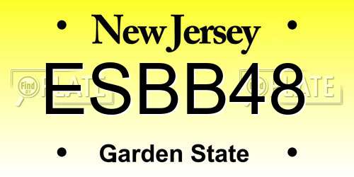 ESBB48 New Jersey License Plate