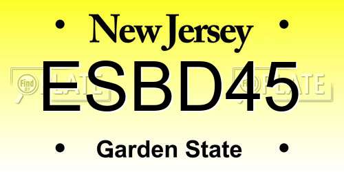 ESBD45 New Jersey License Plate