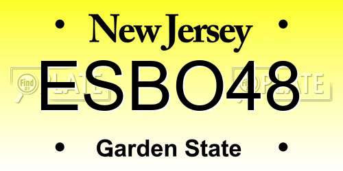 ESBO48 New Jersey License Plate