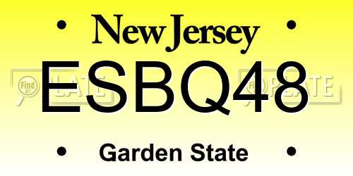 ESBQ48 New Jersey License Plate