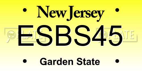 ESBS45 New Jersey License Plate