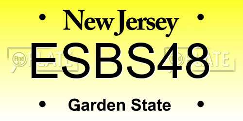 ESBS48 New Jersey License Plate