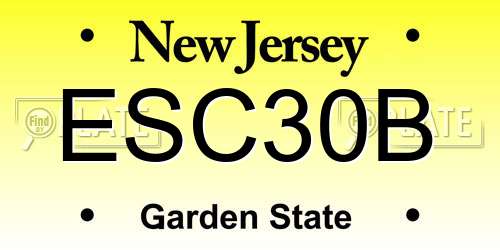 ESC30B New Jersey License Plate