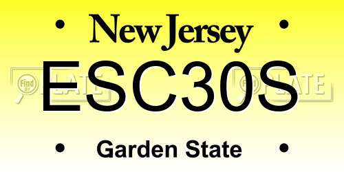 ESC30S New Jersey License Plate