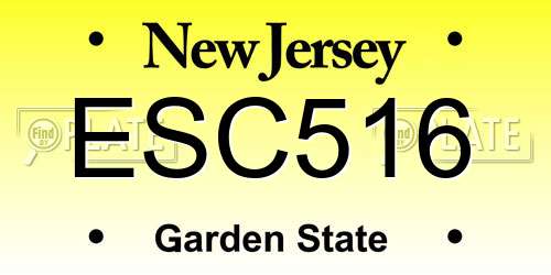 ESC516 New Jersey License Plate