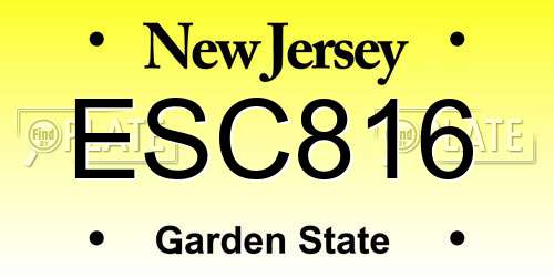 ESC816 New Jersey License Plate