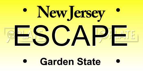 ESCAPE New Jersey License Plate