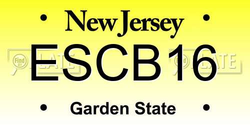 ESCB16 New Jersey License Plate
