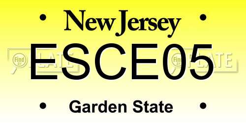 ESCE05 New Jersey License Plate