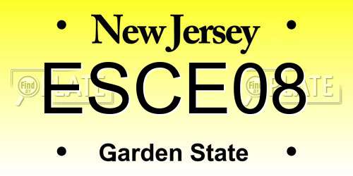 ESCE08 New Jersey License Plate