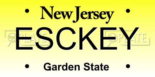 ESCKEY New Jersey License Plate