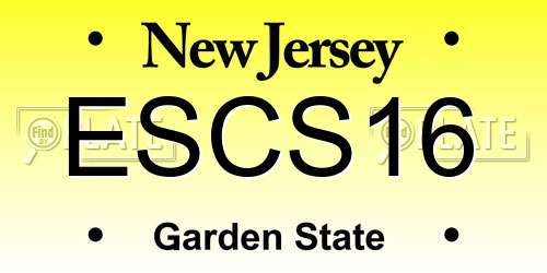 ESCS16 New Jersey License Plate