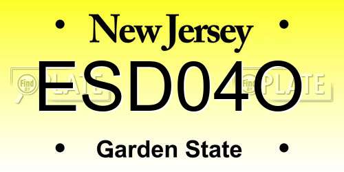 ESD04O New Jersey License Plate