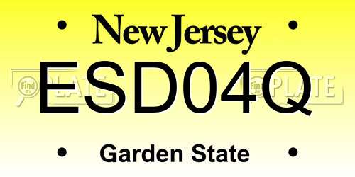 ESD04Q New Jersey License Plate