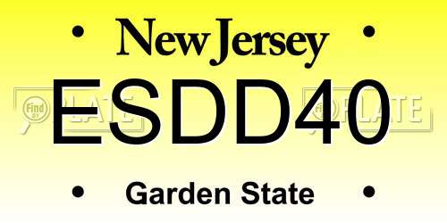 ESDD40 New Jersey License Plate