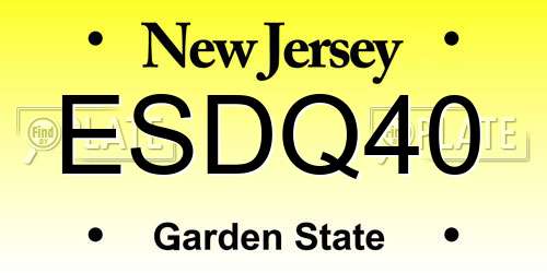 ESDQ40 New Jersey License Plate
