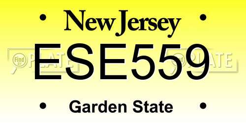ESE559 New Jersey License Plate