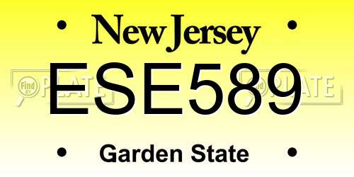 ESE589 New Jersey License Plate