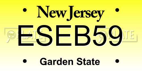 ESEB59 New Jersey License Plate
