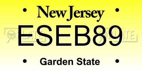 ESEB89 New Jersey License Plate