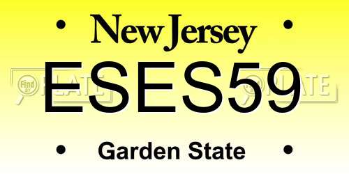 ESES59 New Jersey License Plate