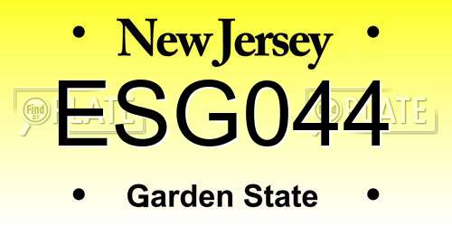 ESG044 New Jersey License Plate