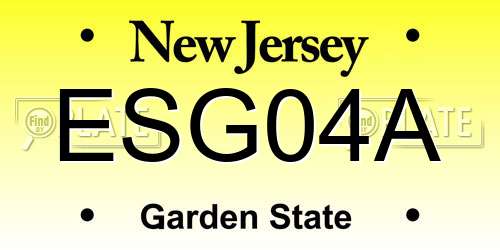 ESG04A New Jersey License Plate