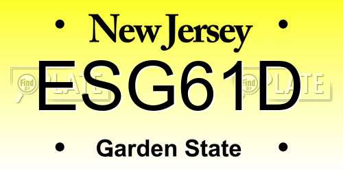 ESG61D New Jersey License Plate