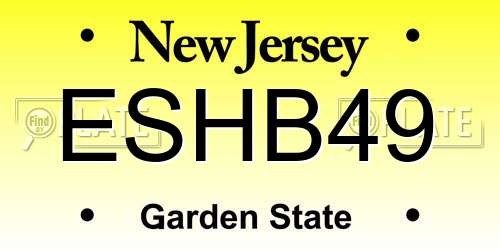 ESHB49 New Jersey License Plate