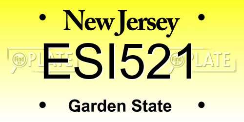 ESI521 New Jersey License Plate