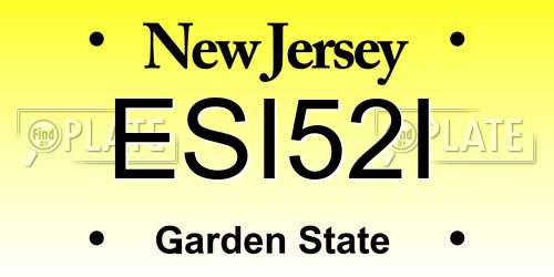 ESI52I New Jersey License Plate
