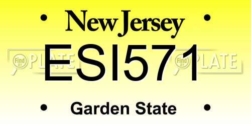ESI571 New Jersey License Plate