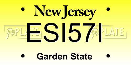 ESI57I New Jersey License Plate