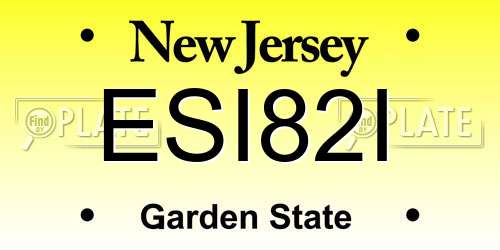 ESI82I New Jersey License Plate