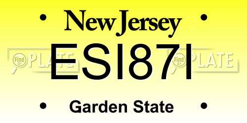 ESI87I New Jersey License Plate