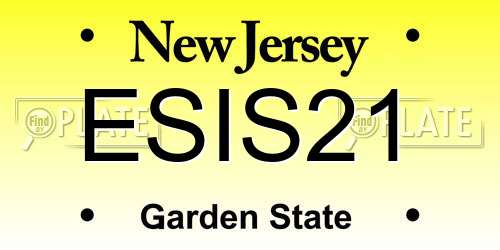 ESIS21 New Jersey License Plate