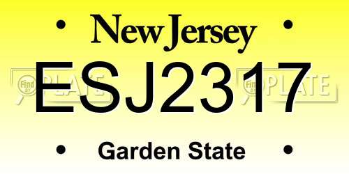 ESJ2317 New Jersey License Plate