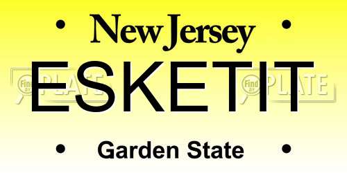 ESKETIT New Jersey License Plate