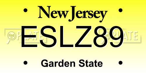 ESLZ89 New Jersey License Plate