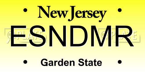 ESNDMR New Jersey License Plate
